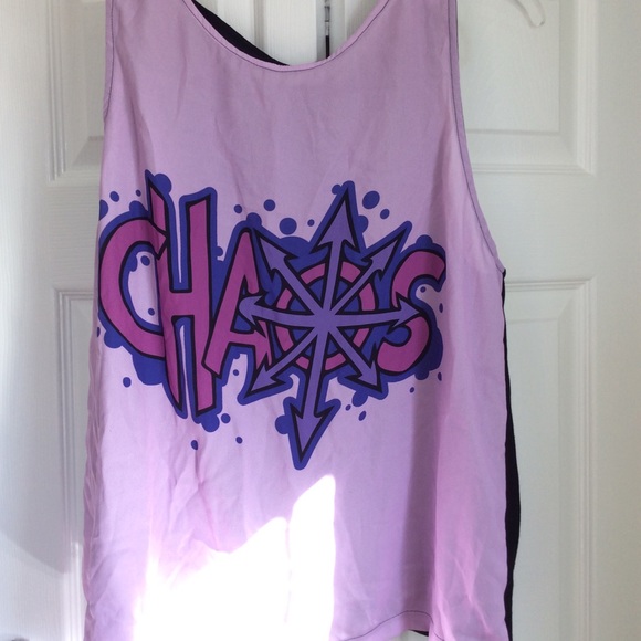 ETSY | Tops | Etsy Y2k Rave Chaos Graffiti Tank Size Ml Plur Nwot ...